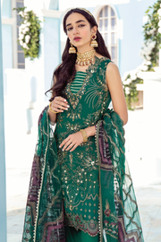 Pakistani Sharara in Green Shade with Embroidery Designer