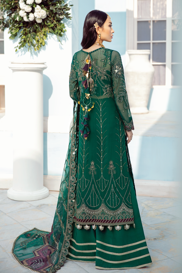Pakistani Sharara in Green Shade with Embroidery Latest