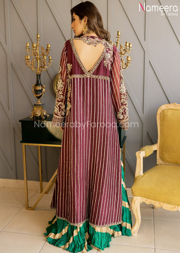 Pakistani Sharara with Shirt for Wedding 2021 Backside Look