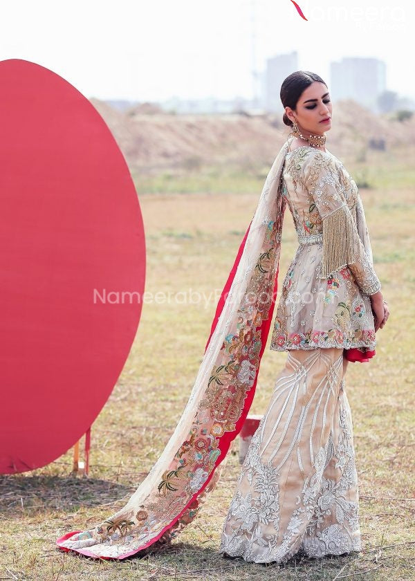 Pakistani Sharara with Short Kurti for Nikah #BR143