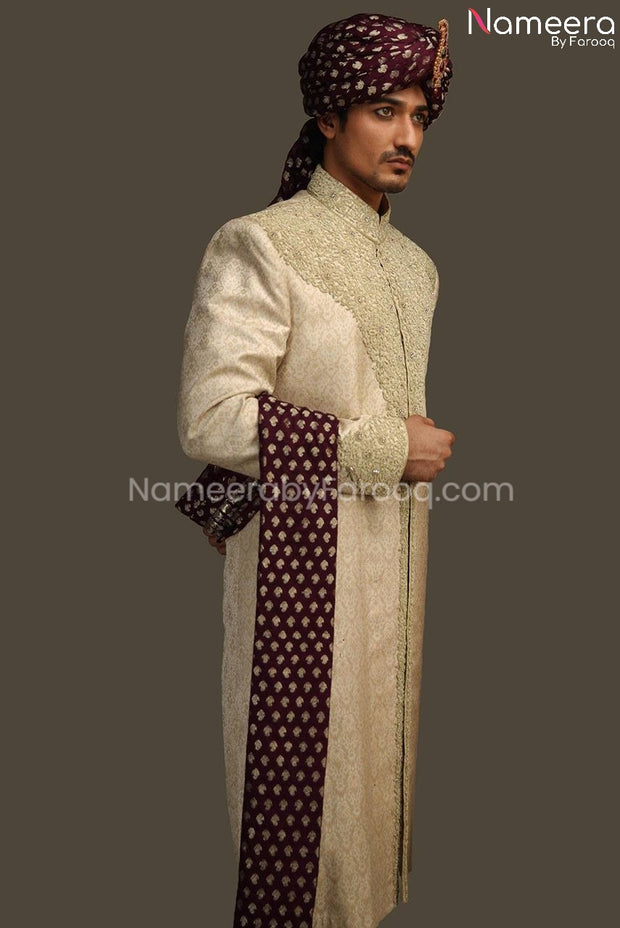 Pakistani Sherwani for Wedding with Embroidery