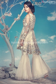 Pakistani Short Frock Asian Wedding Dress White