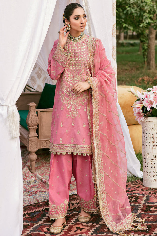 Pakistani Short Pink Salwar Kameez Party Dress for Ladies