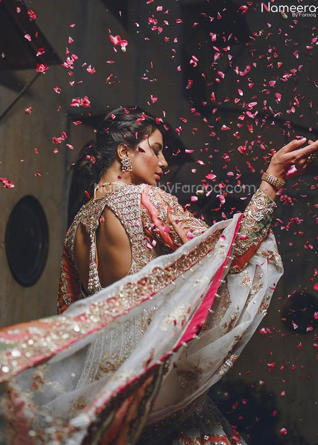 Pakistani Silk Bridal Lehenga with Frock
