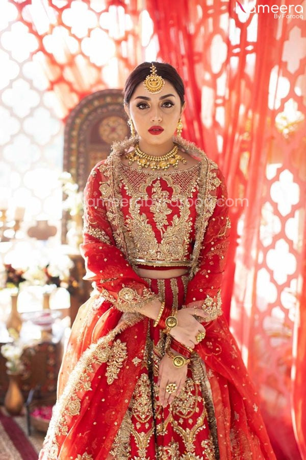 Pakistani Skirt Lehenga with Red Choli
