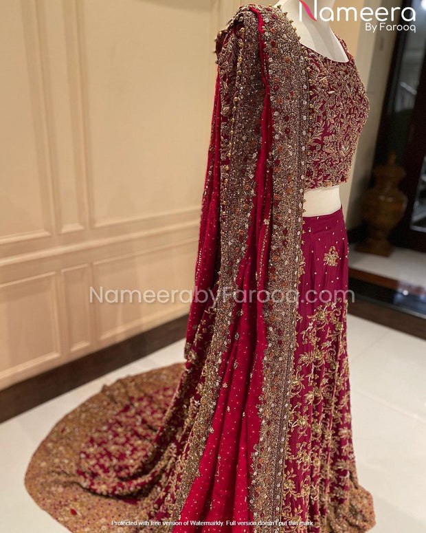 Pakistani Stunning Pink Bridal Lehnga Choli 2021