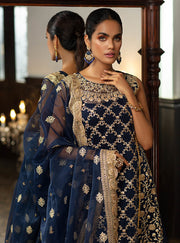 Pakistani Suit In Navy Blue Color