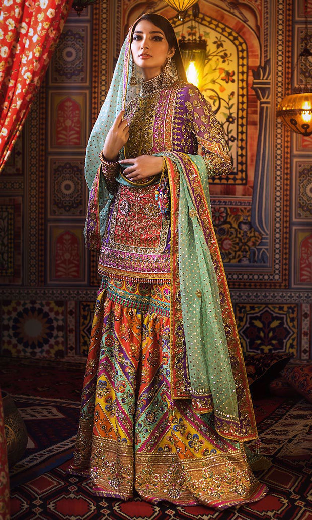 Pakistani Traditional Mehndi Ghrarara for Wedding 