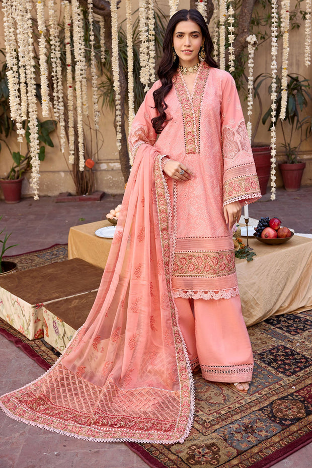 Pakistani Traditional Peach Long kameez Trousers Eid Dress 2023