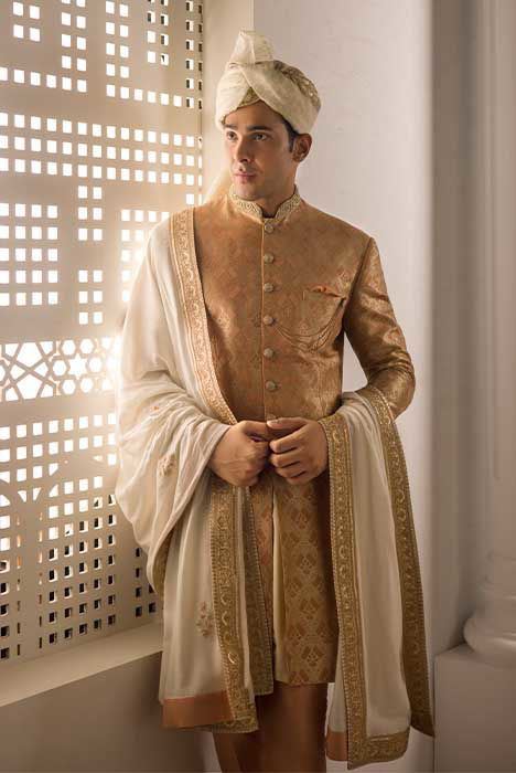 Groom sherwani on sale with turban