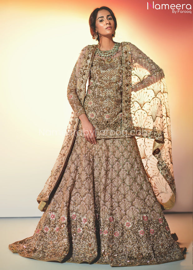 Pakistani Lehenga with Short Kurti for Bridal