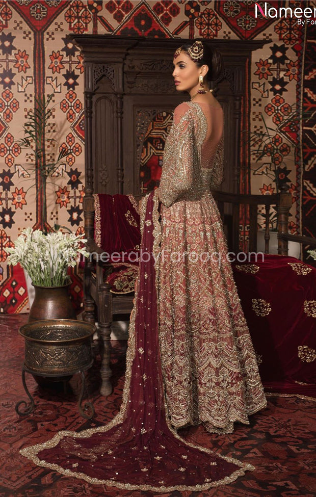 Pakistani Bridal Dresses for Barat Online 2021 Backside View