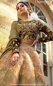 Pakistani Velvet Choli Lehenga for Wedding Wear