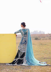 Pakistani Velvet Lehenga Bridal for Wedding 2021 Backside Look