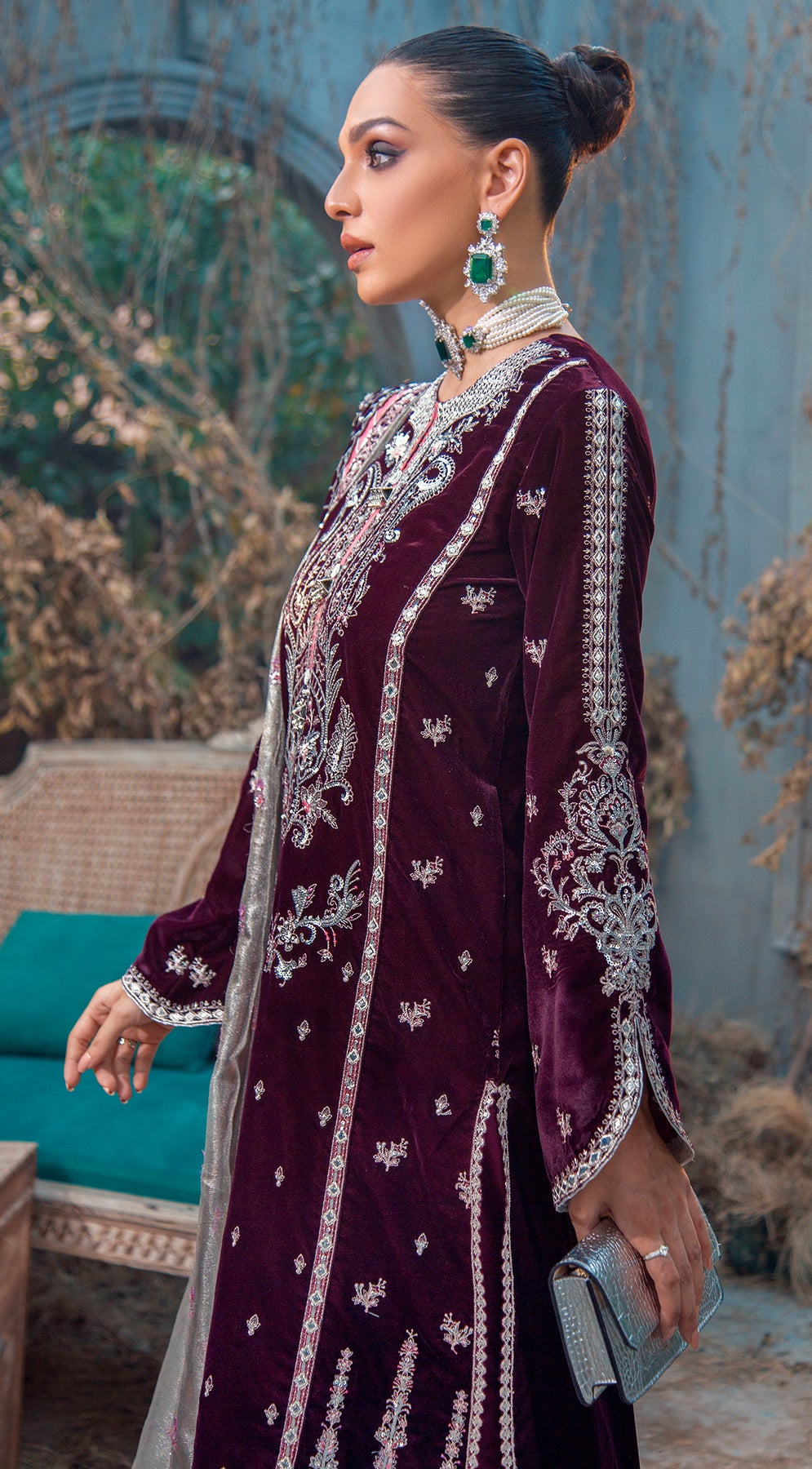 Pakistani Velvet Salwar Kameez for Wedding Party 2022