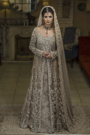 Pakistani Walima Bridal Dress in Ivory Color