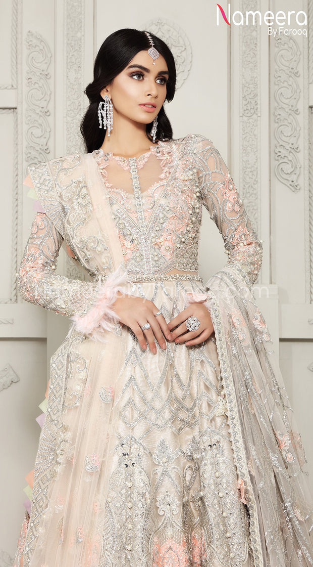 Pakistani Walima Bridal Dress with Embroidery Front Look