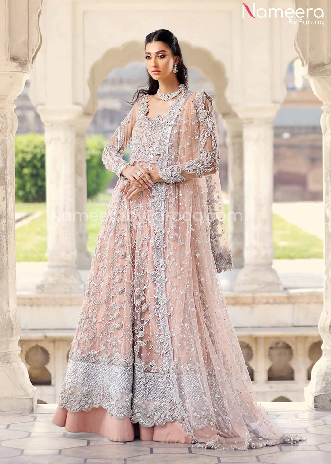 strapless open back dress Pakistani Walima Dress Online for Bride 2021 Latest Collection – Nameera by  Farooq