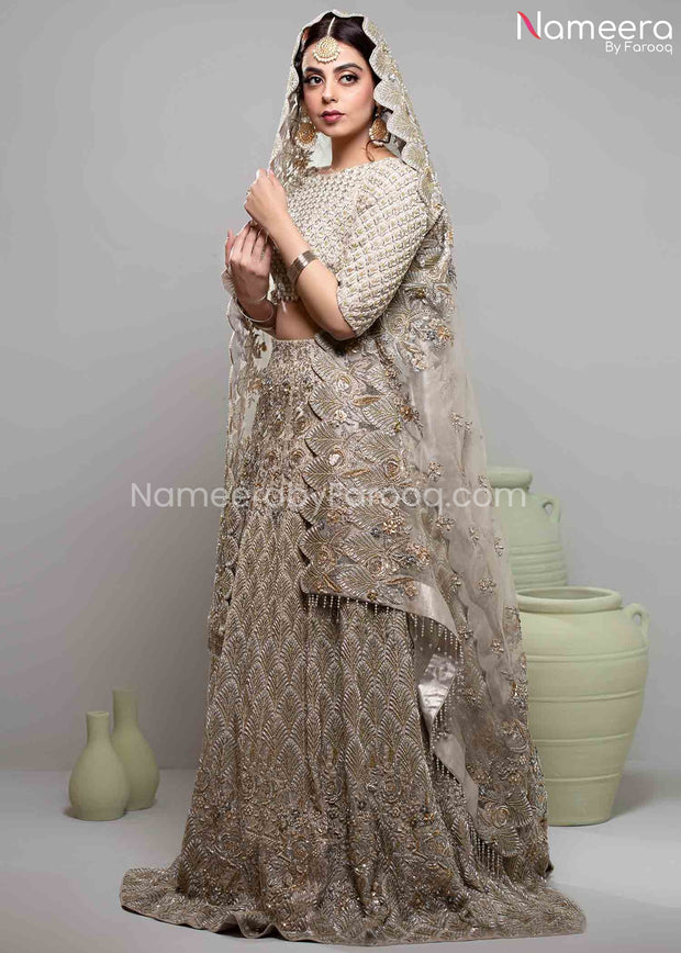  Pakistani Walima Dress for Girl with Embroidery Front Look