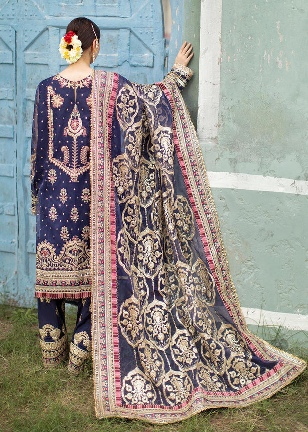 Pakistani Wedding Dress in Blue Kameez Trouser Style Online