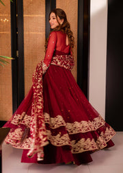 Pakistani Wedding Dress in Double-Layered Pishwas Style Online