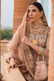Pakistani Wedding Dress in Embroidered Pishwas Style Online