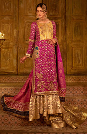 Pakistani Wedding Dress in Farshi Gharara Kameez Style