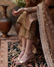 Pakistani Wedding Dress in Kameez Trouser and Dupatta Style
