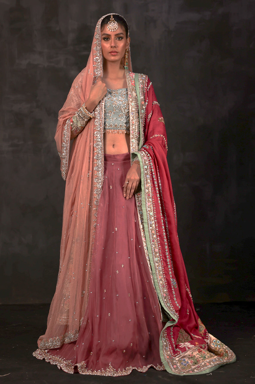 Pakistani Wedding Dress in Lehenga Choli Dupatta Style Online