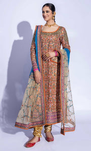 Pakistani Wedding Dress in Long Kameez Churidar Style