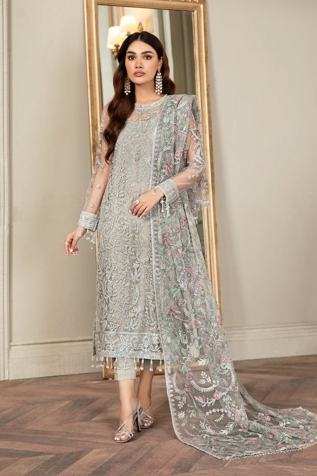 Pakistani Wedding Dress in Net Kameez Trouser Style Online