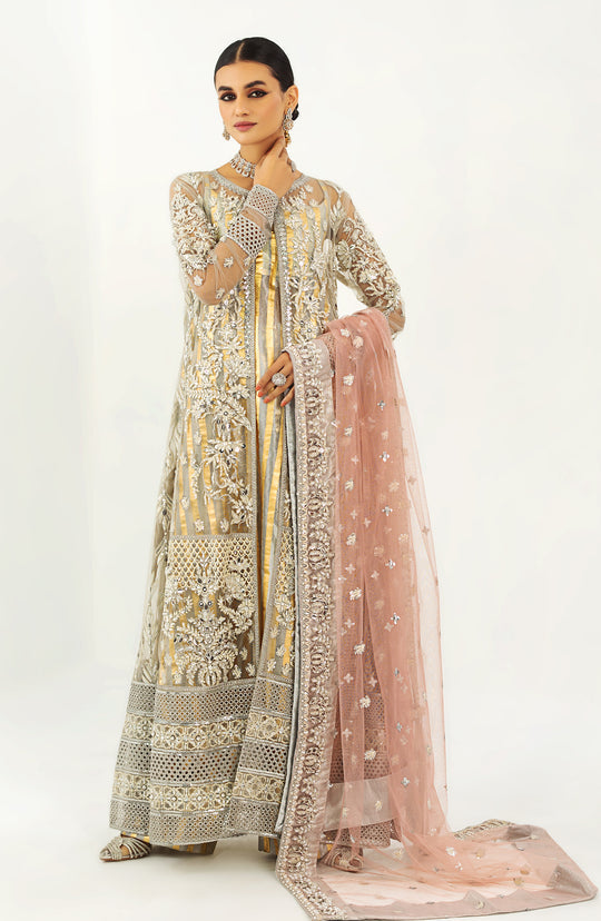 Pakistani Wedding Dress in Open Kameez Trouser Style