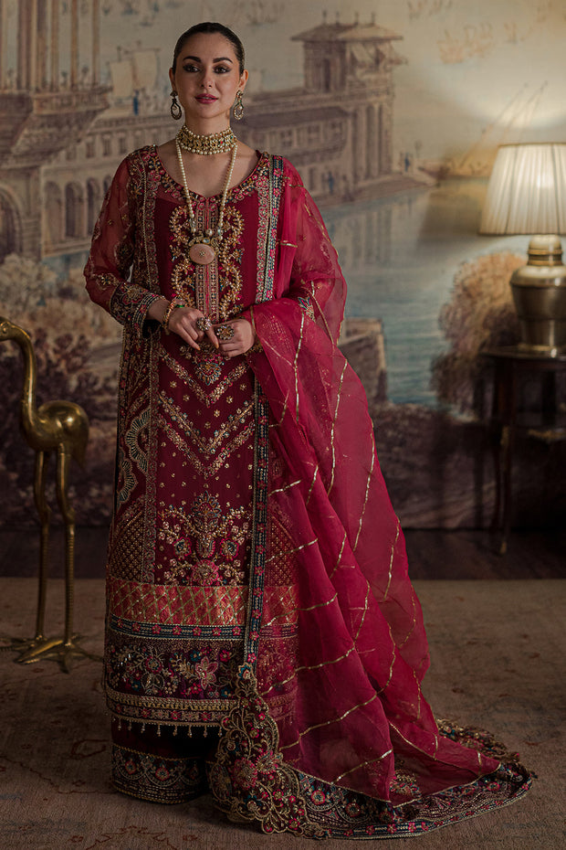 Pakistani Wedding Dress in Organza Kameez Trouser Style