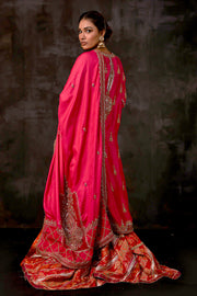 Pakistani Wedding Dress in Pink Gharara Kameez Dupatta Style