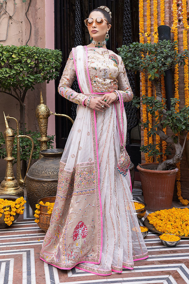 Pakistani Wedding Dress in Premium Net White Saree Style