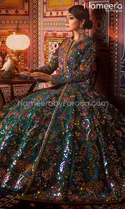 Pakistani Wedding Dress in Raw Silk