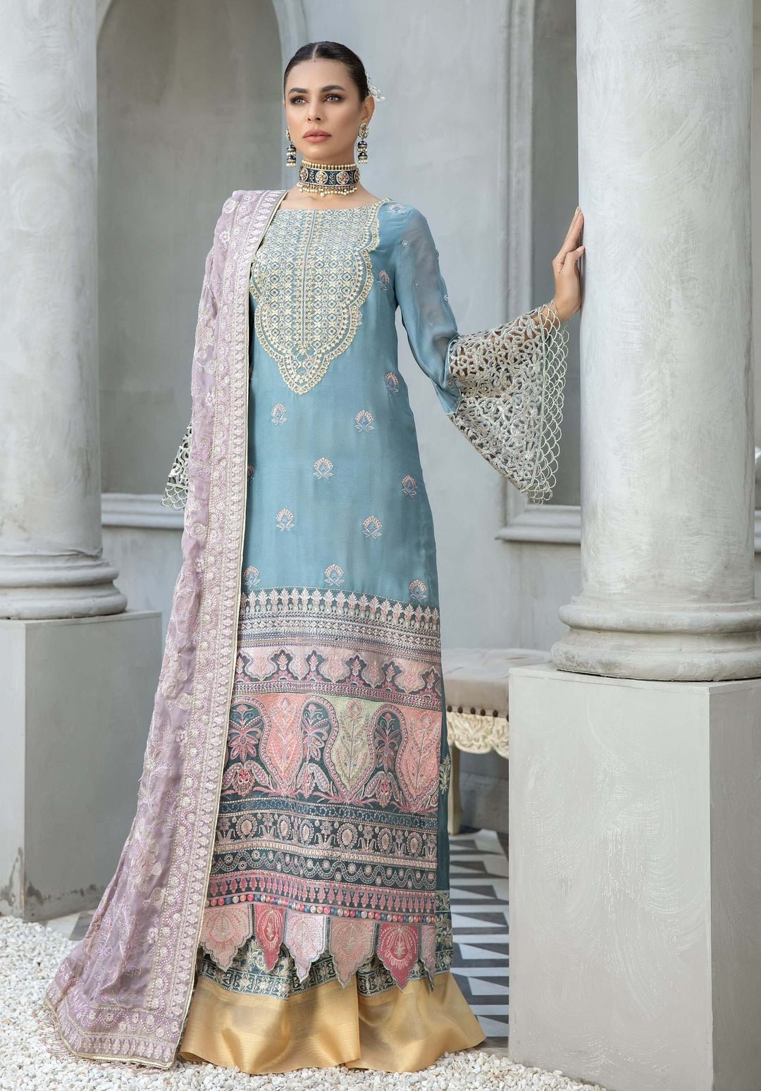 Pakistani Wedding Dress in Royal Kameez Sharara Style