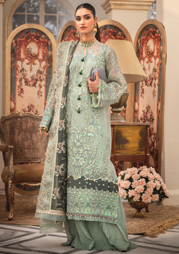 Pakistani Wedding Dress in Sage Green Shade