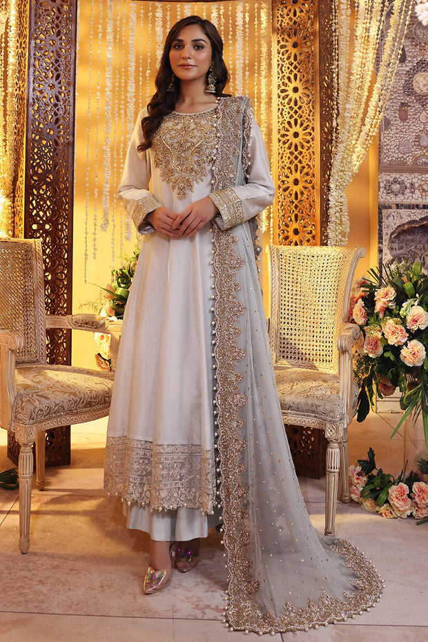 Pakistani Wedding Dress in Silk Pishwas Frock Style