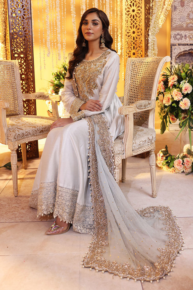 Pakistani Wedding Dress in Traditional Pishwas Frock Style