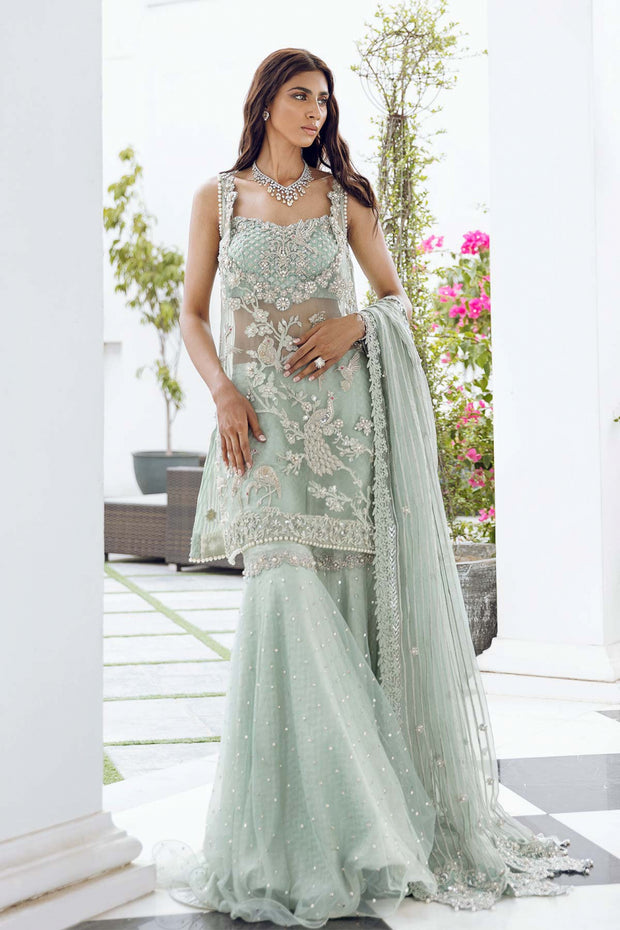Pakistani Wedding Gharara with Embellished Kameez Dress