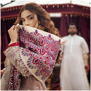 Pakistani Wedding Long Kameez with Sharara and Dupatta Dress