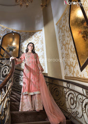 Pakistani Wedding Long Shirt with Sharara Dress