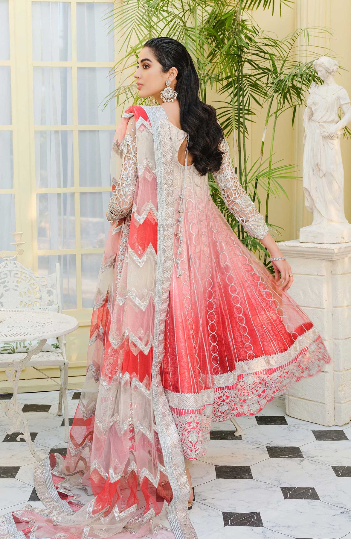 Pakistani Wedding Party Dress in Soothing Colors Online – Nameera by Farooq