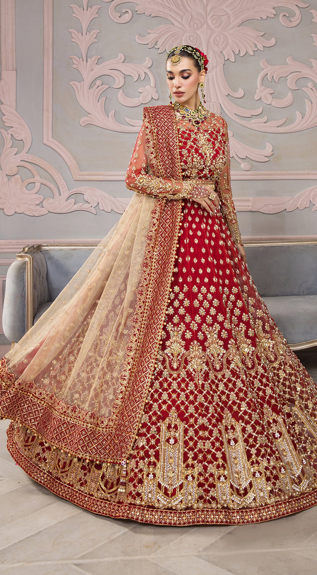 Pakistani Wedding Red Bridal Lehenga for Pakistani Bridal Wear