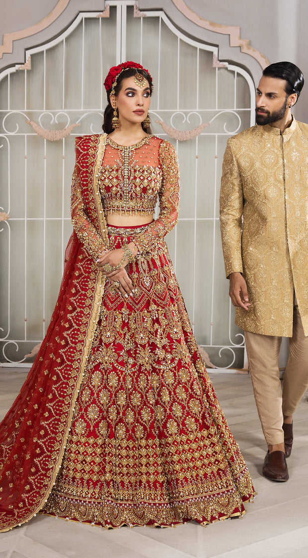 Pakistani Wedding Red Lehenga Choli for Pakistani Bridal Wear 2023