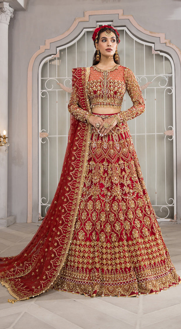 Pakistani Wedding Red Lehenga Choli for Pakistani Bridal Wear