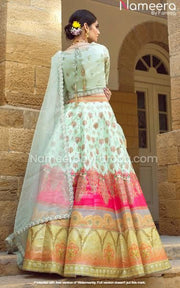 Pakistani Wedding Wear Block Printed Lehenga