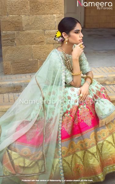 Pakistani Wedding Wear Block Printed Lehenga