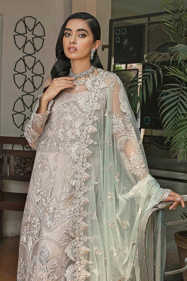 Pakistani White Dress With Silver Embellishment Online 2021 MEDIUM Pakistani White Dress With Silver Embellishment Online 2021 MEDIUM